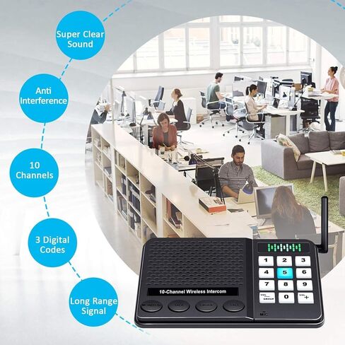 6 قطع من أجهزة الاتصال الداخلي اللاسلكية للمنزل - نظام اتصال داخلي من غرفة إلى غرفة للمنزل والأعمال والمكتب والفندق - نظام اتصالات منزلي طويل المدى in Kuwait