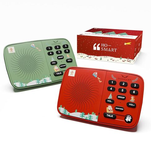 Hosmart UltraSpeak Intercoms Wireless for Home, Holiday Christmas Edition Intercom System for Home Use, Clear Sound Intercom for Business with 1300 Ft Range, Gift Set for Family Friends Elderly(2Pack) in Kuwait