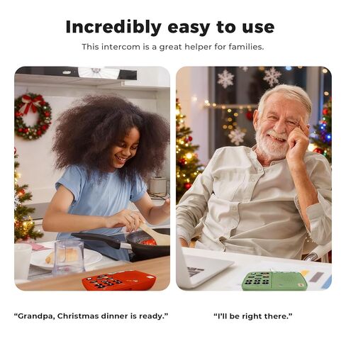 Hosmart UltraSpeak Intercoms Wireless for Home, Holiday Christmas Edition Intercom System for Home Use, Clear Sound Intercom for Business with 1300 Ft Range, Gift Set for Family Friends Elderly(2Pack) in Kuwait