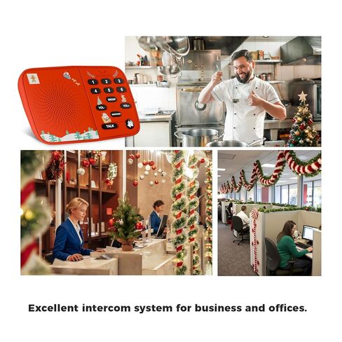 Hosmart UltraSpeak Intercoms Wireless for Home, Holiday Christmas Edition Intercom System for Home Use, Clear Sound Intercom for Business with 1300 Ft Range, Gift Set for Family Friends Elderly(2Pack) in Kuwait