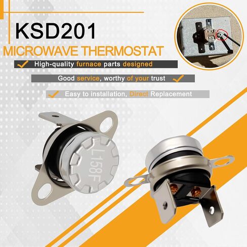 2 قطعة KSD201 ترموستات الميكروويف يناسب ميكروويف GE، مفتاح حراري عالمي مغلق عادة، استبدال مفتاح درجة الحرارة لسخان المياه، الفرن، صانع القهوة إلخ. in Saudi Arabia