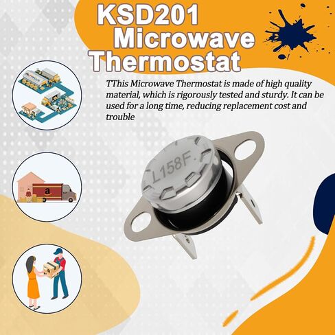 2 قطعة KSD201 ترموستات الميكروويف يناسب ميكروويف GE، مفتاح حراري عالمي مغلق عادة، استبدال مفتاح درجة الحرارة لسخان المياه، الفرن، صانع القهوة إلخ. in Saudi Arabia
