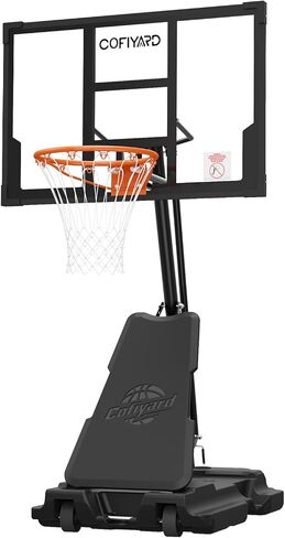 طوق كرة السلة في الهواء الطلق مع لوحة خلفية مقاومة للكسر مقاس 44/48/54 بوصة، طوق كرة سلة محمول بارتفاع 5.25-10أقدام مع حقيبة رمل، هدف كرة سلة قابل للتعديل بعجلات in Kuwait