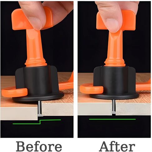 Tile Leveling System Kit,300pcs Reusable 1/16" Tile Leveler Spacers+1500pcs Cross-shaped Tile Spacers+6pcs Wrench+1pack 1/16" Replaceable Spare Steel T-Pin,Tools for Wall Floor Tile Adjustment in Kuwait