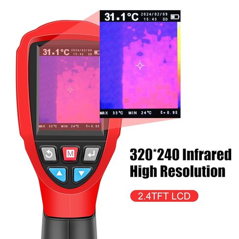 Thermal Imaging Camera 320 x 240 Pixels, Handheld Thermal Camera with Micro SD Card, High Accuracy Thermal Imaging Device for Electrical/Mechanical Building and HVAC Applications in Kuwait