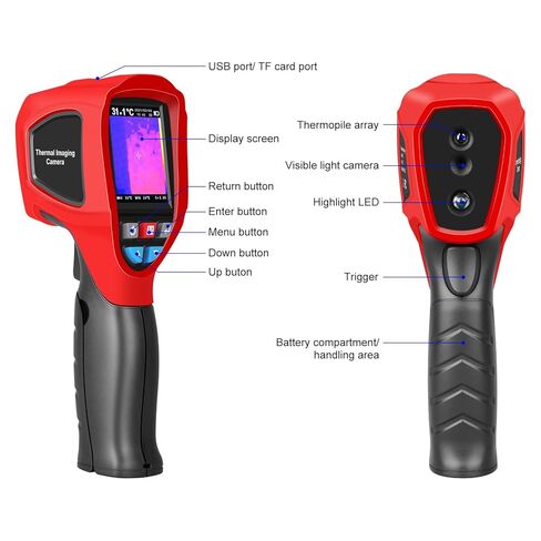 Thermal Imaging Camera 320 x 240 Pixels, Handheld Thermal Camera with Micro SD Card, High Accuracy Thermal Imaging Device for Electrical/Mechanical Building and HVAC Applications in Kuwait