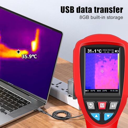 Thermal Imaging Camera 320 x 240 Pixels, Handheld Thermal Camera with Micro SD Card, High Accuracy Thermal Imaging Device for Electrical/Mechanical Building and HVAC Applications in Kuwait