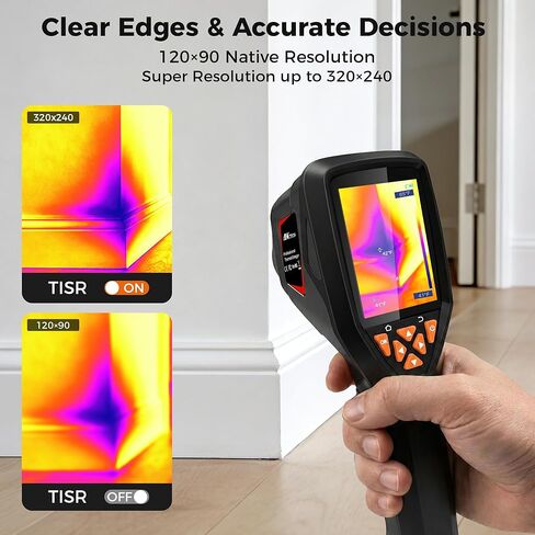 كاميرا تصوير حراري محمولة بدقة فائقة 320×240، معدل تحديث 25 هرتز، إنذار لدرجة الحرارة العالية/المنخفضة، عمر بطارية 8 ساعات للكشف عن تسرب المياه، الرطوبة المخفية وفحص المنزل in Kuwait