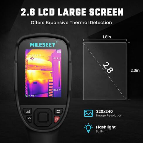 MILESEEY TR256E Thermal Imaging Camera,Super Resolution 256 x 192 Thermal Camera,50 Hz Refresh Rate, -4°F to 662°F Handheld Infrared Imager,12-Hour Battery Life Infrared Camera in Kuwait