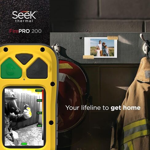 Seek Thermal - كاميرا حرارية FirePRO 200، كاميرا حرارية محمولة عالية الدقة 200 × 150 ومصباح LED، تصوير درجة الحرارة 25 هرتز، تصوير حراري لرجال الإطفاء والمستجيبين للطوارئ in Kuwait