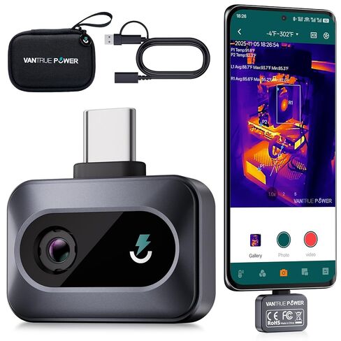 TS1 Thermal Camera for Android, Thermal Camera 512x384 Super Resolution, Infrared Thermal Imaging Camera, 25Hz Refresh Rate, -4°F to 1022°F Temp, Compatible with Android & Tablets (Not for iOS) in Saudi Arabia
