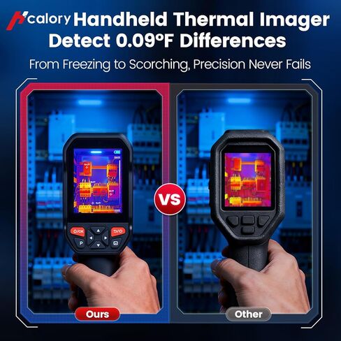 Hcalory T2-G Handheld Thermal Camera 512*384 TISR Resolution, 256*192 IR Resolution 25Hz 3.5" Screen with Video Recording and Wireless Connection Supported, -4°F to 1022°F 3.5" Screen with PC Software in Kuwait