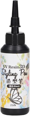 3D UV Resin Liner, 3D Printing Resin, Lightweight Pen Shape Styling Pen Fast Curing 20ml Capacity for Outlining for Tracing for Home (Black) in Saudi Arabia