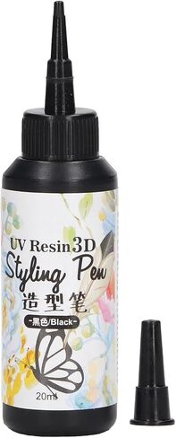 3D UV Resin Liner, 3D Printing Resin, Lightweight Pen Shape Styling Pen Fast Curing 20ml Capacity for Outlining for Tracing for Home (Black) in Saudi Arabia