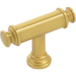 مقبض على شكل حرف T من مجموعة Keeler Berkshire مقاس 2-1/8 بوصة × 11/16 بوصة بلمسة نهائية من النحاس الذهبي المصقول in Kuwait