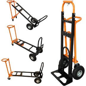 شاحنة يدوية صناعية قابلة للتحويل 4 في 1، عربة دوللي شديدة التحمل بسعة 770 رطل مع 4 عجلات، عربة قابلة للطي متعددة الاستخدامات مع مقابض مريحة، عربة منصة للنقل والتحرك والمستودع والمنزل in Kuwait