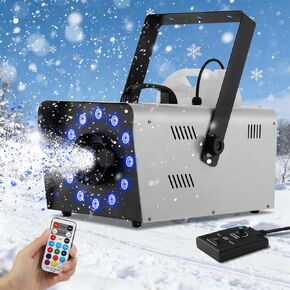 TCFUNDY Snow Machine with 12 LED Lights, 1500W Snow Making Machine with 9 Color Lights Effect Snowflake Maker with Remote Control in Kuwait