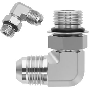 1/4" ذكر JIC 37° x 1/4" ذكر SAE ORB 90° محول الكوع، 6801-04-04 تركيب هيدروليكي، معايير SAE J514 وJ1926 موصل وصلات أنابيب الصلب الكربوني للأنظمة الهيدروليكية (عبوتان) in Kuwait
