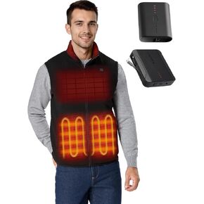 ORORO Men's Heated Fleece Vest (Black, XL) and Extended Runtime Battery in Kuwait