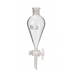 Conical Separatory Funnel with PTFE Stopcock, 100mL, Heavy Wall Borosilicate Glass, 19/22 Joints, Precise Graduated Separating Funnel for Lab, Chemical Extraction in Kuwait