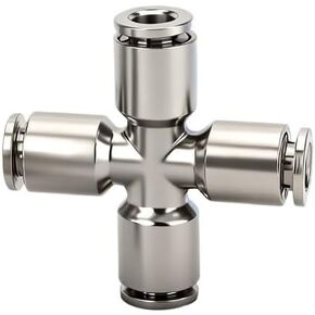 2 قطعة موصل هوائي سريع مطلي بالنيكل والنحاس بالكامل، موصل أنبوب إدخال سريع PZA6/8/10/12 رباعي الاتجاهات لدرجة الحرارة العالية والضغط العالي مقاوم للتآكل (التويست السريعPZA6) in Kuwait