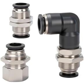 1 قطعة أسود هوائي PM4/10/12 موصل قابس سريع PMF8-02 التقسيم مباشرة من خلال السلك الداخلي الكوع (PM12black) in Kuwait