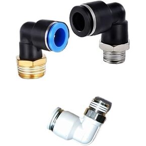 1 قطعة موصل سريع هوائي Pl8-02 موصل سريع 1/4 Pl4-M5 أنبوب مضخة الهواء Pl10-03 الكوع الملولب (Pl16-03 (أسود)) in Kuwait