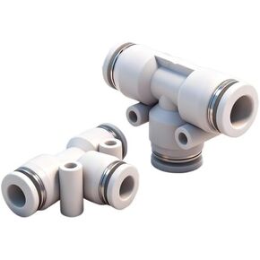 2 قطعة من أنابيب الهواء البلاستيكية البيضاء موصل ثلاثي الاتجاه Pe4/6/8/12 أنابيب الهواء التوصيل السريع المخفض Peg12-8 تركيب سريع (Whitepeg8-4) in Kuwait