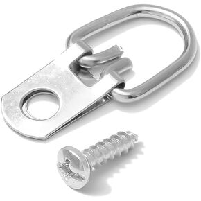 D-Ring Picture Hangers with Screws – 100 Pack One Hole Narrow Strap Hangers for Picture Frames, Photos, Wall Decor, and Paintings – 10 lb Capacity in Kuwait