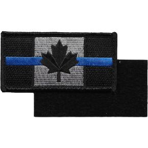 Canada Flag Thin Blue Line Patch for Police and Law Enforcement with Hook/Loop Fasteners in Kuwait