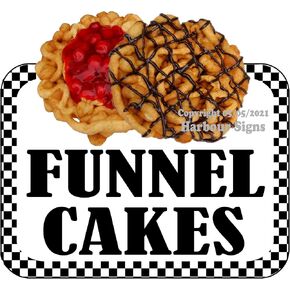 Funnel Cakes Decal Concession Food Truck Vinyl Sticker by Harbour Signs (28x26 inch) in Kuwait
