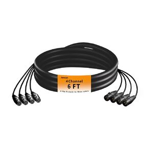 كابلات جيمسين 16 قناة XLR بطول 30 قدمًا من الذكور إلى الإناث مع ملصق رقمي وسلك ميكروفون سلكي مضفر وكابل صوت للمسرح واستوديو التسجيل، يمكن استخدامها مع أي جهاز in Kuwait