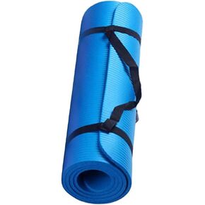 Black Yoga Mat, 70x23 Inches Non-Slip Anti-Tear High Density Extra Thick Fitness Mat with Carrying Strap,Comfortable Large Exercise Mats for Pilates,Gym,Stretching,Fitness,Exercise,Home Workout in Kuwait