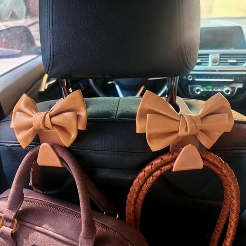 2 حزمة سنانير محفظة السيارة ، خطافات مركبة القوس لطيف للحافظات والحقائب ، محفظة السيارات هوك شماعات التزيين الداخلية (أبيض) in Kuwait