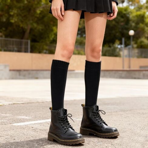 5 Pairs Knee Warm High Socks for Women Cotton Winter Sock in Kuwait