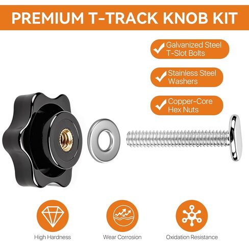 مجموعة مقابض T-Track 40 قطعة 1/4-20 تتضمن مسمار T-Track وغسالات ومسامير T-Track وتركيبات T-Track لأدوات النجارة والتركيبات in Kuwait