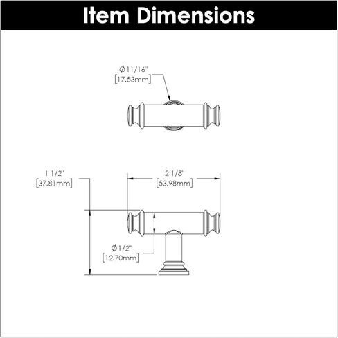 مقبض على شكل حرف T من مجموعة Keeler Berkshire مقاس 2-1/8 بوصة × 11/16 بوصة لمسة نهائية من البرونز الشمبانيا in Kuwait