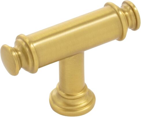 مقبض على شكل حرف T من مجموعة Keeler Berkshire مقاس 2-1/8 بوصة × 11/16 بوصة بلمسة نهائية من النحاس الذهبي المصقول in Kuwait