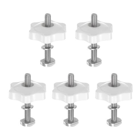 5Set T Track Bolts Knob Kit M5 x 40mm Threaded Bolts M5 x 32mm Hex Hand Nut Clamping Knob with Washer for Woodworking Jigs and Fixtures, White in Saudi Arabia