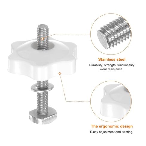 5Set T Track Bolts Knob Kit M5 x 40mm Threaded Bolts M5 x 32mm Hex Hand Nut Clamping Knob with Washer for Woodworking Jigs and Fixtures, White in Saudi Arabia
