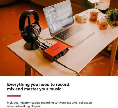 Focusrite Scarlett Solo 4th Gen Audio Interface AMS-SCARLETT-SOLO-4G Bundle with 2x OnStage MC-20 Production-Grade 20ft XLR to XLR Microphone Cable in Kuwait