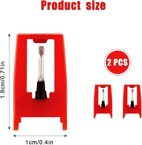 2pcs Record Player Needle Replacement, Red Record Player Stylus for LP Victrola ION Crosley in Saudi Arabia