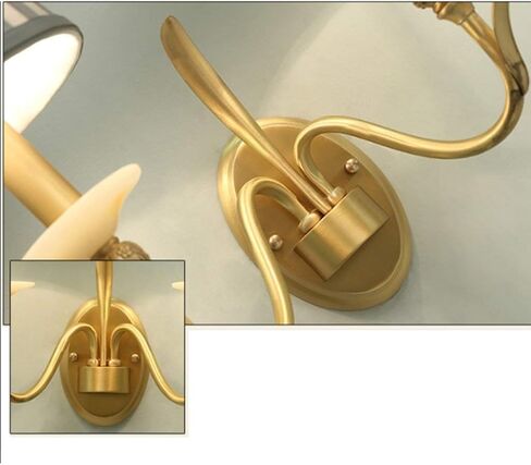 Copper American Creative Cloth Retro Personality Simple E14 Living Room Restaurant Study Bath Corridor Bedroom/Single Head (Single Head) in Saudi Arabia