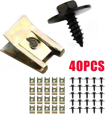 40Pcs Car U Nut And Hex Screw Kit With Speed Fastener Clips, Metal Fixing Parts, 8Mm Head, For BMW 1-8 Series X1 X3 X6 Z Series in Saudi Arabia