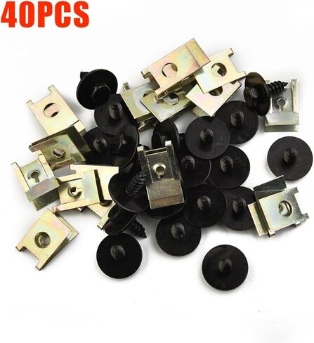 40Pcs Car U Nut And Hex Screw Kit With Speed Fastener Clips, Metal Fixing Parts, 8Mm Head, For BMW 1-8 Series X1 X3 X6 Z Series in Saudi Arabia
