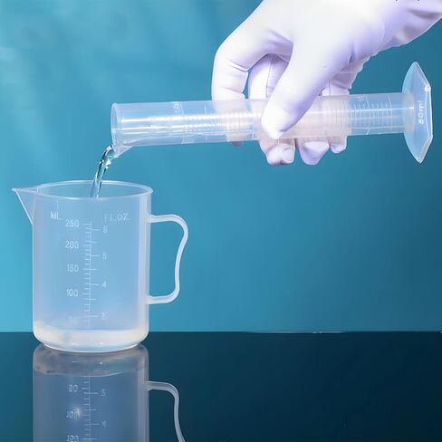 Plastic Beakers,Measuring cup, 4Size(50/100/250/500ml)-Polypropylene Graduated shatter-proof for Lab,Cooking,Science Experiments,DIY,Kitchen,Measuring Cup and Teaching in Saudi Arabia