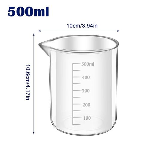 7 Sizes Plastic Beaker Set, Plastic Graduated Beakers with 3 Ml Plastic Droppers, Clear Measuring Graduated Liquid Container Beakers in 10ml, 25ml, 50ml, 100ml, 150ml, 250ml, 500ml in Saudi Arabia