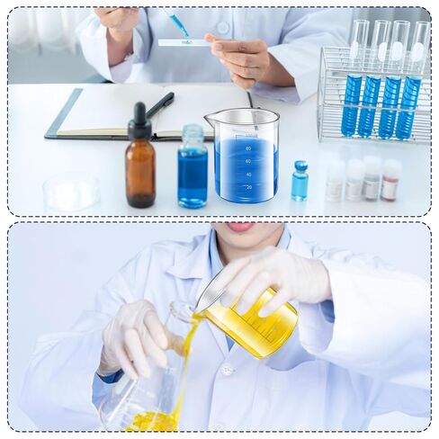 7 Sizes Plastic Beaker Set, Plastic Graduated Beakers with 3 Ml Plastic Droppers, Clear Measuring Graduated Liquid Container Beakers in 10ml, 25ml, 50ml, 100ml, 150ml, 250ml, 500ml in Saudi Arabia