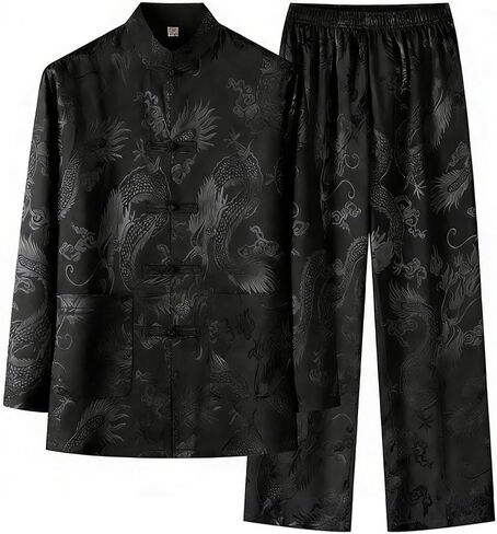 زي الكونغ فو للرجال والنساء الصينيين العام الجديد القمري التقليدي تانغ هانفو تاي تشي ملابس هالوين كوزبلاي in Kuwait