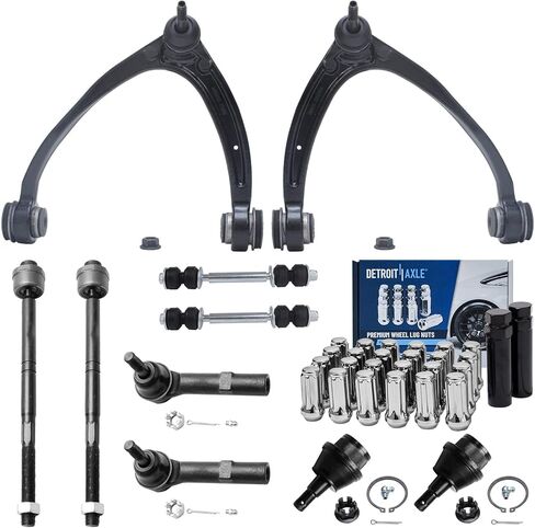 Detroit Axle - 12pc مجموعة أذرع التحكم في الطرف الأمامي لـ 13-19 Nissan Sentra NV200 ، 4 أذرع التحكم 4 نهايات قضيب التعادل 2 قضبان الترجيع 2 مفاصل الكرة السفلية 2013 2014 2015 2017 2017 2018 2019 استبدال in Kuwait